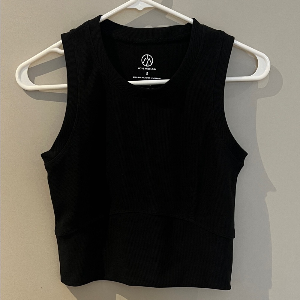 Athletic Black Sleeveless Crop Top
